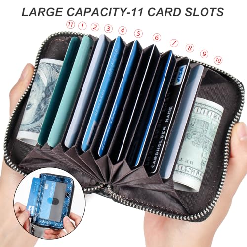 Image of Credit Card Wallet, RFID Card Case Wallet, Zipper Card Cases Holder for Men Women, RFID Blocking, KeyChain Wallet, Compact Size Card Organizer Case for Women