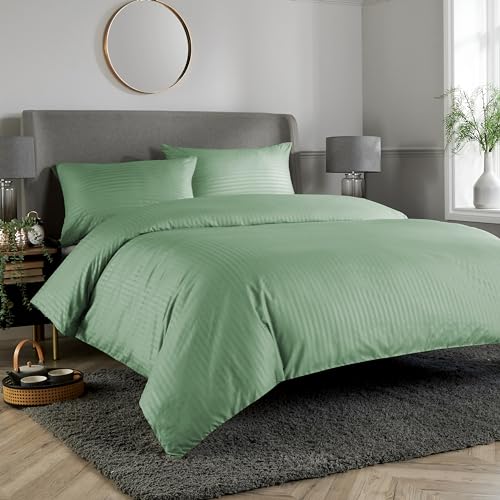 Olivia Rocco Mayfair Stripe Duvet Cover Set Easy Care Satin Stripes Comforter Reversible Bedding Quilt Covers With Pillowcases