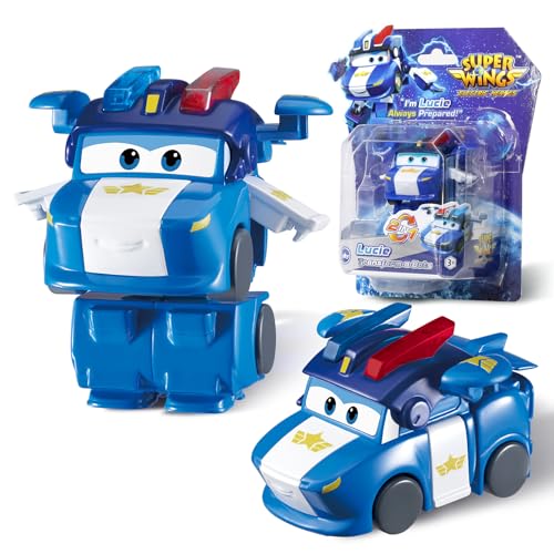 Super Wings Avião Transformador Lucie, Altura Aprox. 12,7 cm, Figura de ação 2 em 1, Figura de avião e Robô de Brincar para meninos e meninas a partir de 3 anos