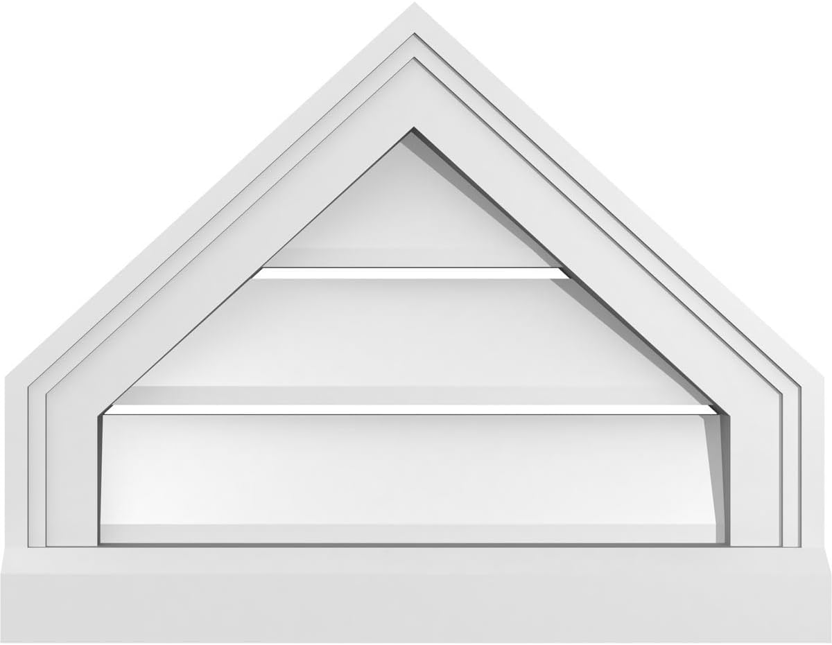 GVSPE18X1403SF-11 Peaked Top Brickmould Sill Frame, Primed Tan Signature Series Surface Mount Gable Vents, 18-in. W x 14-in. H, Unfinished