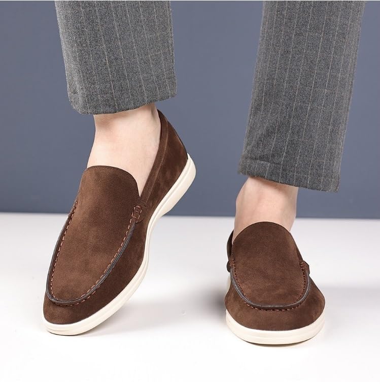 Men's Suede Loafers Slip-On Casual Shoes Soft Flat Sole Comfortable Driving Office Shoe3