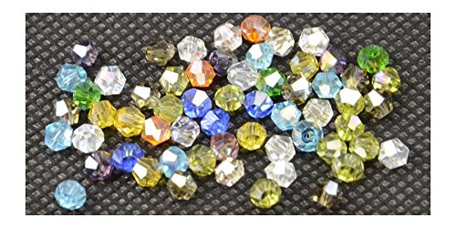 Lot de 60 perles bicônes à facettes en cristal AB de 4 mm (81720-18)
