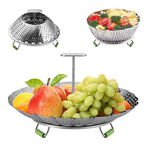 Cesta de vapor regulable con hojas de acero inoxidable para cocina sana 2