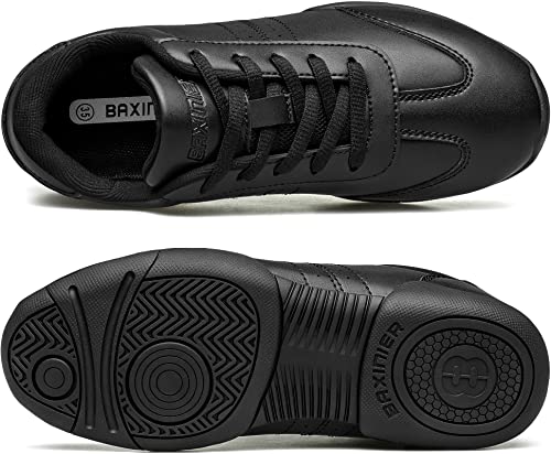 Image of BAXINIER Youth Girls White Cheerleading Dancing Shoes Athletic Training Tennis Walking Breathable Competition Cheer Sneakers