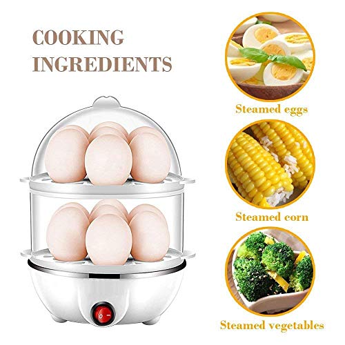 GHE ® Double Layer Egg Boiler Electric Automatic Off 2 Layer 14 Egg Poacher for Steaming, Cooking, Boiling and Frying (Multicolour, 350 Watts) - Image 4