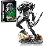 HIGH GODO Alien Mech Xenomorph Warrior Building Sets for Adult, Horror Action Figure Toy with Base,Gifts for Teens Aged 14+, Perfect for Birthdays Christmases Halloweens, 882 Pieces