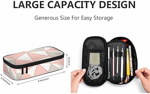 Miniatura 2 de Yekiua Portalápices poligonal oro rosa gris blanco triángulos geométricos gran capacidad estuche multiusos maquillaje bolsa para oficina universidad