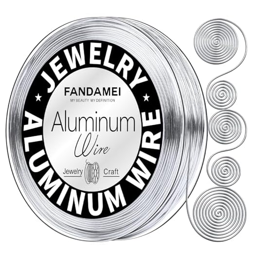FANDAMEI Craft Wire 20 Gauge 98 Feet, Silver Wire for Jewelry Making, Aluminum Wire for Crafts, Sculpting, Beading. Metal Bendable for DIY, Christmas Floral Craft, Decoration, Jewelry Making