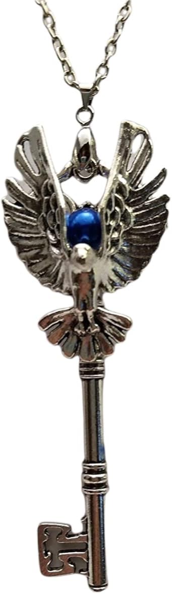 Silver Ravenclaw Inspired Skeleton Key Necklace Movie Colors