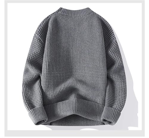 Winter Men's Round Neck Pullover Sweater Fashion Knitted Casual Tops Warm Solid Color Tops4