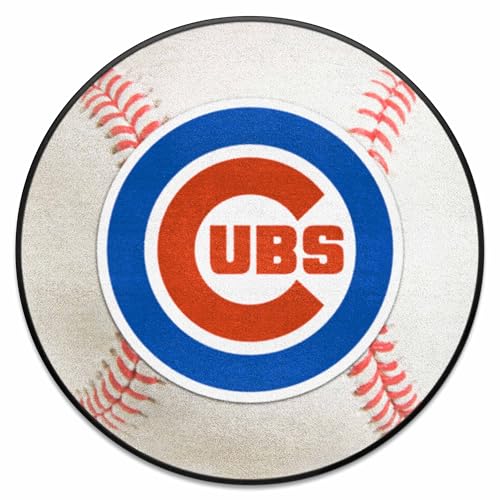 FANMATS 6465 Chicago Cubs Baseball Shaped Accent Rug - 27in. Diameter - 