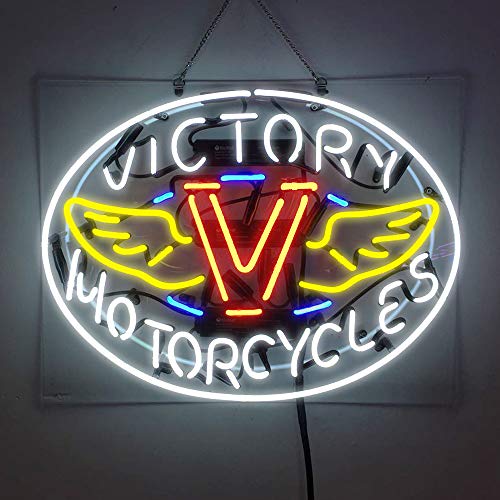 Victory Motorcycles Real Glass Beer Bar Pub Store Party Room Wall Window Display Neon Signs 19x15