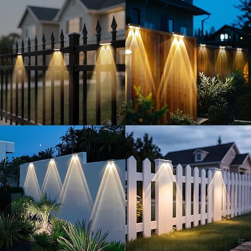 Peasur Solar Fence Lights Outdoor, 12 Pack Step Light Solar Powered, Waterproof LED Deck Lights for Stairs Railing Yard Patio Outside Warm White-Brown by Peasur - Image 5