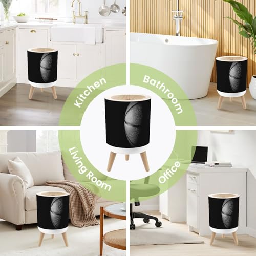 Pequeña caneca de basura blanca con tapa y patas 7L miniatura 6