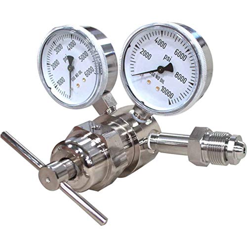Miller Smith 826-00-28 Silverline High Pressure Analytical Brass Single Stage Regulators, 4000 PSI