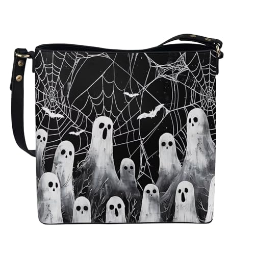 Image of HUGS IDEA Boho Bags for Women Leather Handbag Shoulder Bucket Crossbody Purse