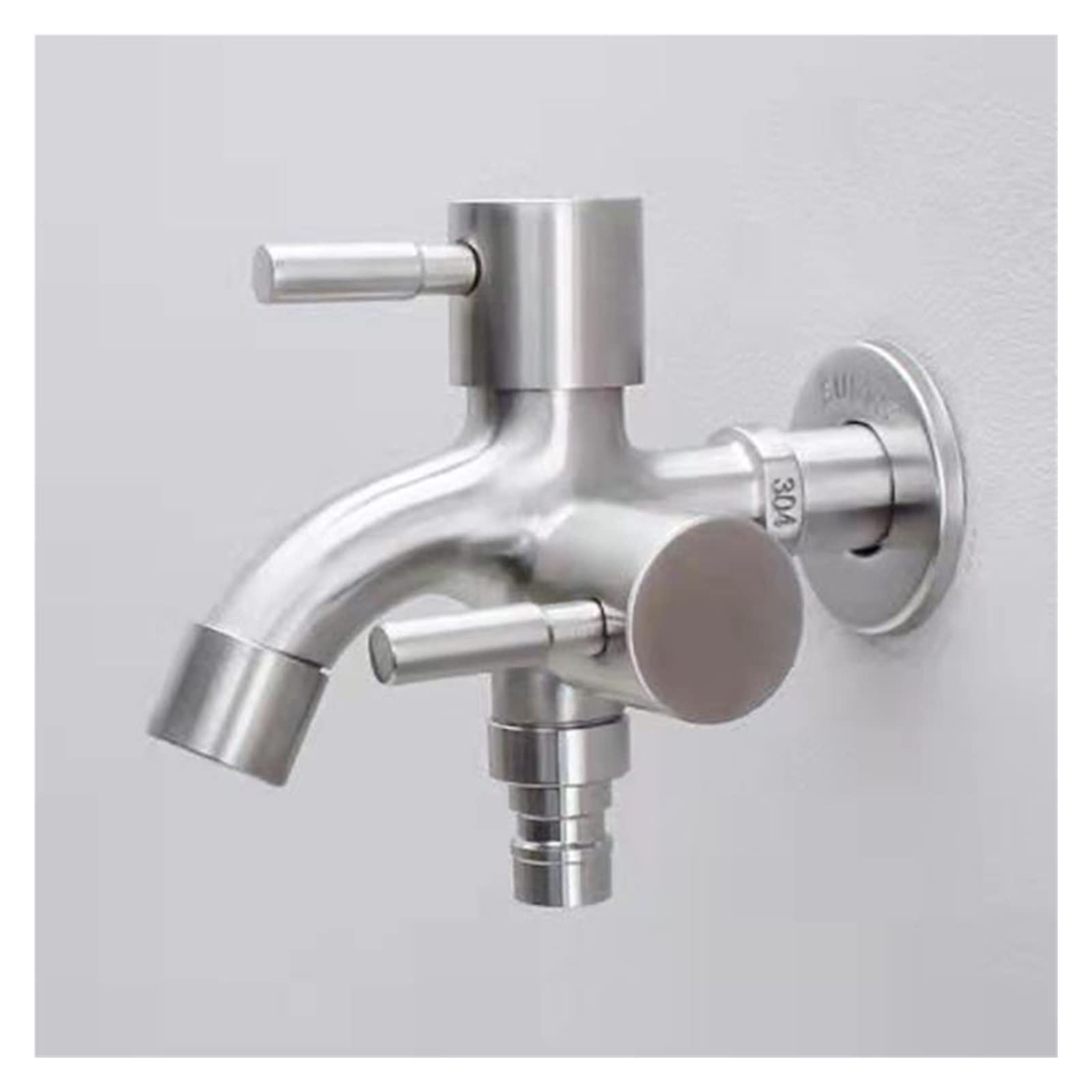 Rubinetto doppio a parete per lavatrice, mocio, multifunzionale, per esterni, balcone, bagno, cucina, acqua, rubinetti per rubinetti (Kk03)
