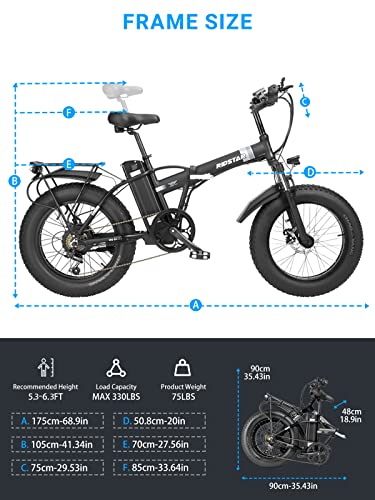 Folding Electric Bike For Adults With 1000W Brushless Motor 48V 14Ah Removable Lithium Battery, 28Mph Foldable Ebike, 20" X 4 Fat Tire, Shimano 7-Speed, Lockable Front Fork Suspension, Ul Certified #TOP6