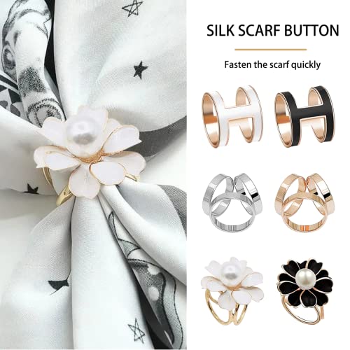 Sciarpa a Triplo Anello 6 Pezzi Fibbia per Sciarpa...