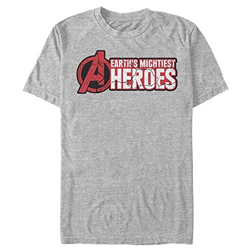 Marvel Big & Tall Classic Avenger Cracks Men's Tops Short Sleeve Tee Shirt, Athletic Heather, 5X-Large