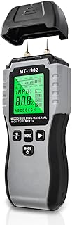 Pin-Type Wood Moisture Meter, 8 Calibration Scales for Hardwood, Softwood, Drywall, Concrete,Floors Carpet Ceiling Building Material With Backlit LCD Display, Water Leak Detector,Moisture Tester
