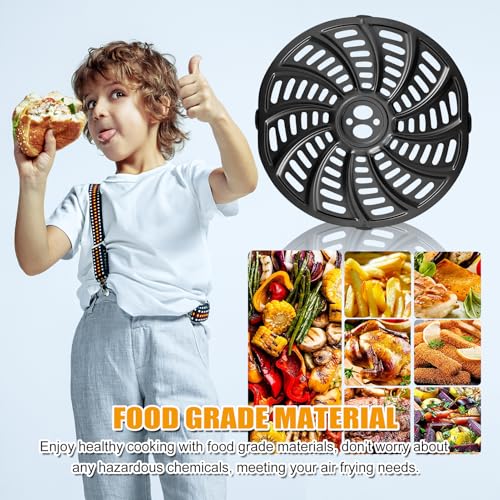Image of Air Fryer Replacement Parts for Gourmia GAF686 GAF698 Air Fryer, Oval Nonstick 9.3''x8.9'' Food Grade Air Fryer Accessories Grill Pan Grill Plate Crisper Plate Basket Tray Rack with Rubber Bumpers