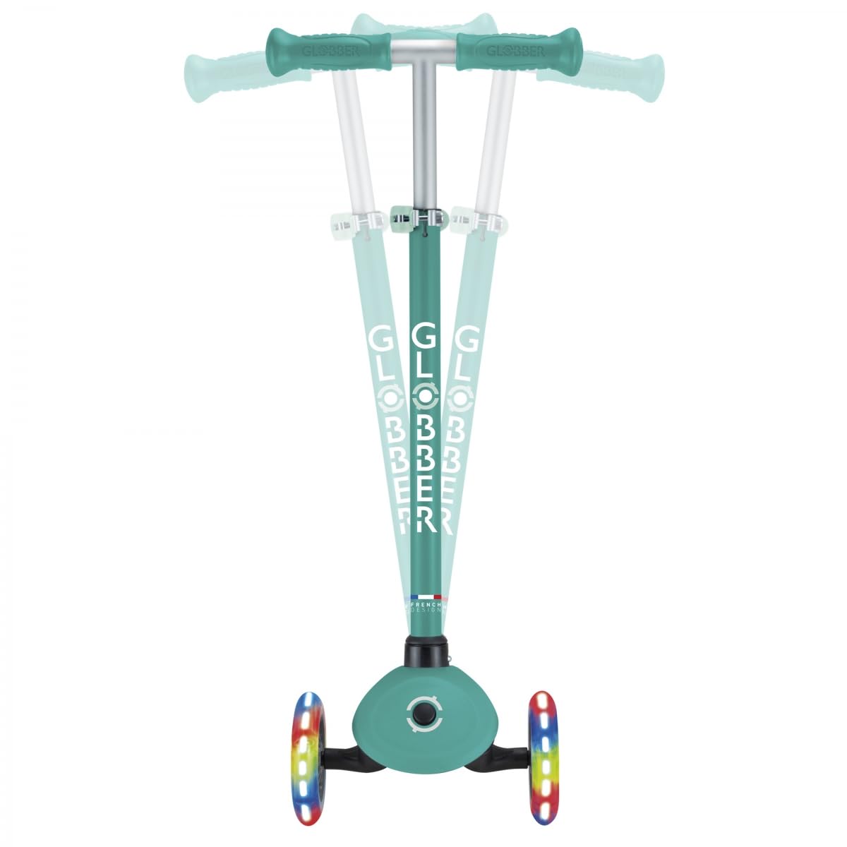 Globber - Primo Lights - Monopattino a 3 ruote per bambini dai 3 ai 7 anni, verde