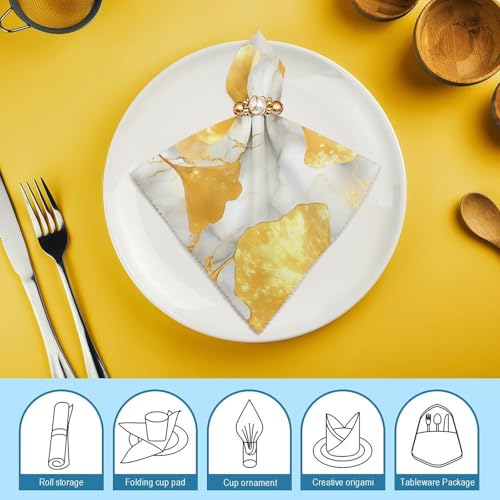 Juego de servilletas de tela reutilizables de mármol Ginkgo cuadradas 8