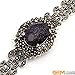 Fashion Jewelry Link Bracelet Tibetan Silver Marcasite Oval Faceted 25mmx30mmx7 Inches Blue Stone