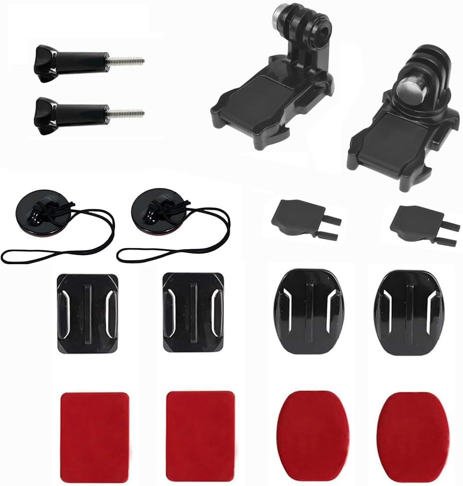 Helmet Sticky Mounts Adhesive Buckle Mount Accessory Kit Compatible with GoPro Hero 12 11 10 Max 9 8 7 6 5 Session Osmo Most Insta360 Action Cameras