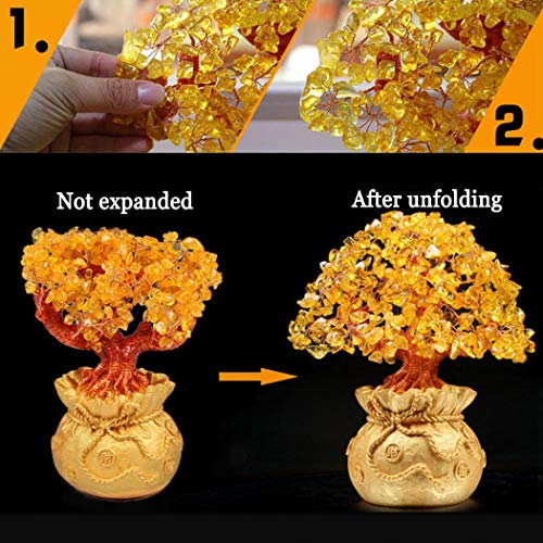 Jessie Feng Shui Money Tree Lucky Bonsai Tree With Wealth Coins Natural Crystal Artificial Trees For Tabletop Home Office Store Decor (Large: 30Cm) #TOP3