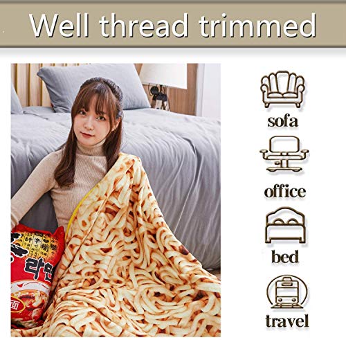 Soft Blanket Throw Kawaii Pillow Simulation Instant Noodles Shape Pillow Funny Realistic Food Round Blanket Throw Blanket For Adults&Kids #TOP4