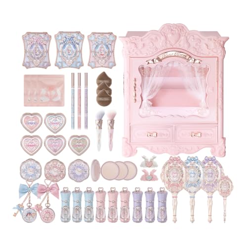 Flower Knows Bunny Garden All-In Box Set All in One Full Cosmetics Makeup Kit Perfect Easter Holiday Birthday Make Up Gift(Cushion Cream Foundation C01)