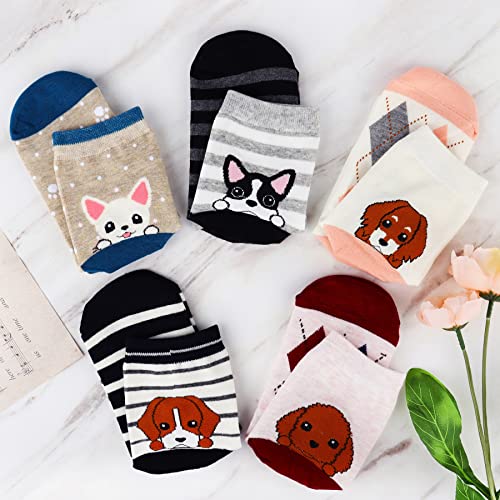 Jeasona Women's Funny Dog Socks Cotton Fun Novelty Cute Pack of 5
