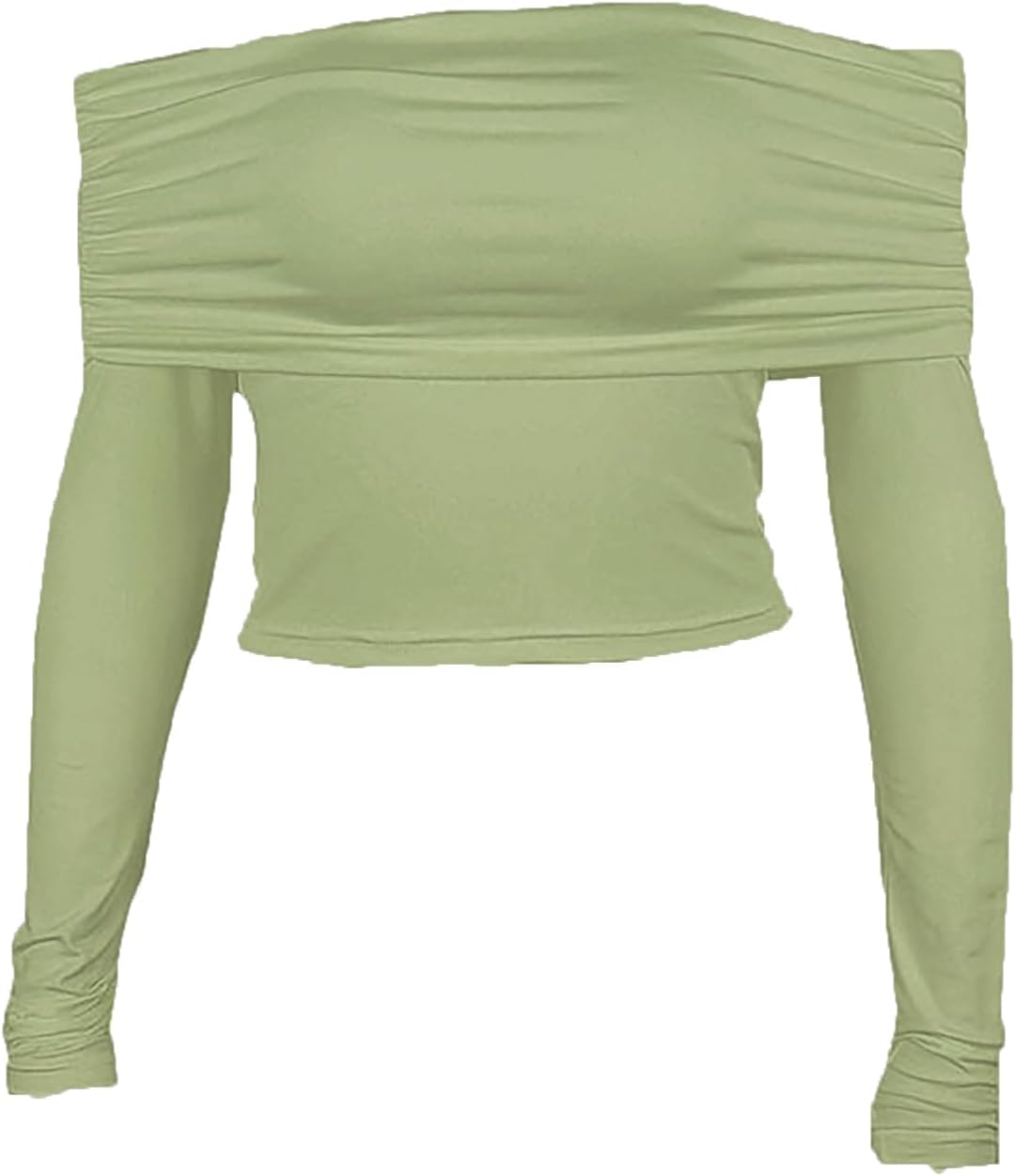 Xineicy Women's Off Shoulder Long Sleeve Tops Sexy Y2K Crop Top Going Out T-Shirt - Image 5