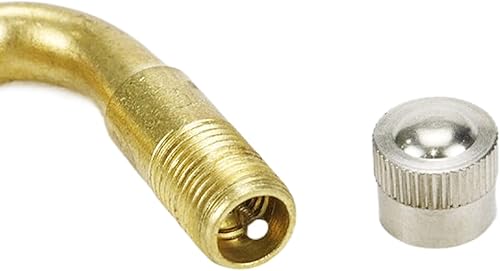 Miniatura 5 de Modengzhe 4 Pcs adaptadores de extensión de vástago de válvula de neumático de 45 grados, extensores de válvula de latón H62 para neumáticos de