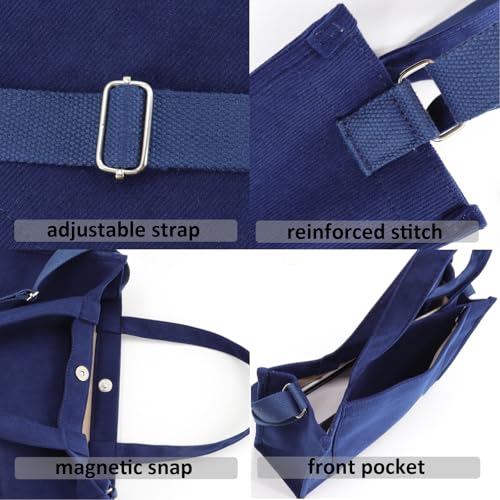 Image of UERRUAM Tote Bag for Women with Compartments,Corduroy Tote for Work Travel College Book Bag Women Purse Handbag Crossbody Bag