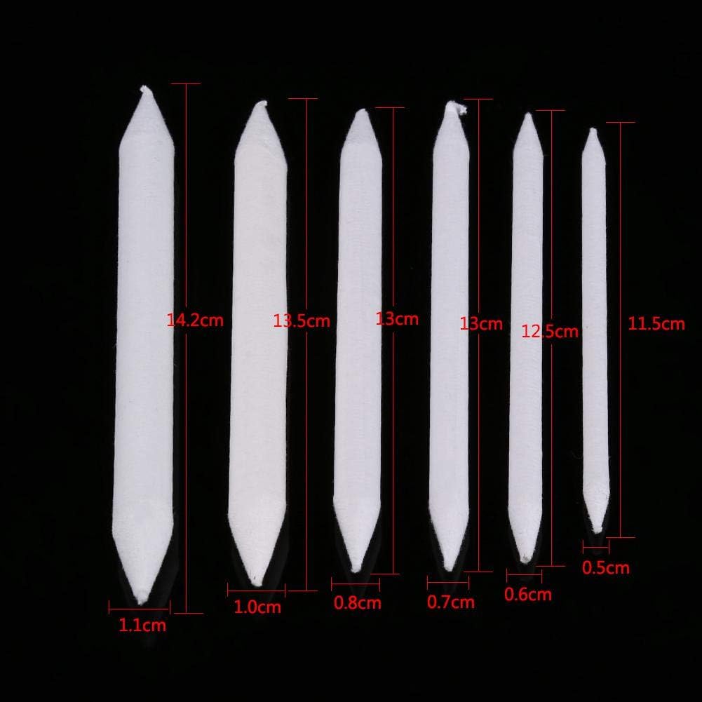 FTVOGUE 6pcs Sandpaper Pencil Blending Stumps Student Sketch Drawing Double Head Sketch Paper White Pen Paper Sketch Drawing Art Painting Art Blenders Sticks