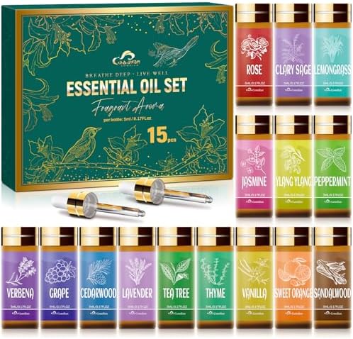 Essential Oil Set, 15 Pcs Fragrance Aromatherapy Oils for Skin, D...