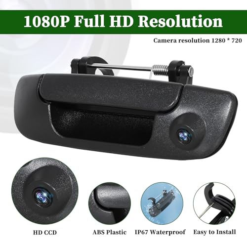 Image of Tailgate Handle with Backup Camera Compatible with Dodge Ram 1500 2500 3500 2002-2008, Waterproof Bacpup Camera with Night Vision Replace for 80165, 55276237AA