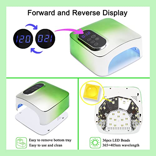 72W Cordless Led Nail Lamp, Rechargeable Nail Dryer, Portable Gel Uv Led Nail Light With 4 Timer Setting Sensor, Professional Wireless Gel Nail Lights Nail Art Manicure Tools For Home And Salon #TOP3