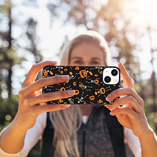 Losthll Compatible With Iphone 14 Plus Case 6.7 Inch,Halloween Skeletons With Pumpkins Iphone Case,Soft Liquid Silicone Rubber Shockproof Full Body Protection Phone Cover For Men Women #TOP6