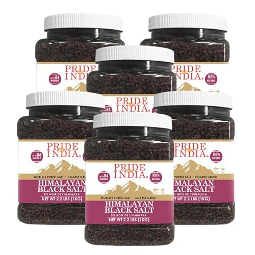 Pride Of India -PACK of 6 -Himalayan Black Rock Salt-Coarse