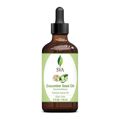 Miniatura 3 de SVA ORGANICS Aceite portador de semillas de pepino con agradable aroma a pepino, fragancia natural, 4.0 fl oz (4 onzas líquidas), natural para piel