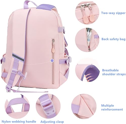 Miniatura 6 de Myyunhx Kids Backpacks for Girls Kawaii Quicksand Refrigerator Door Girls Backpack School Bags for Girls Bunny School Bag (Blue)