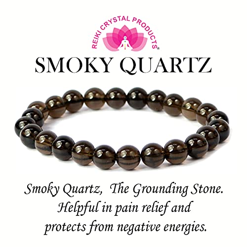 Image of Reiki Crystal Products Certified Natural Crystal Stone 8 mm Round Beads Bracelet for Men and Women | Reiki Charged Gemstone Bracelet | Multiple Stone Variants Available