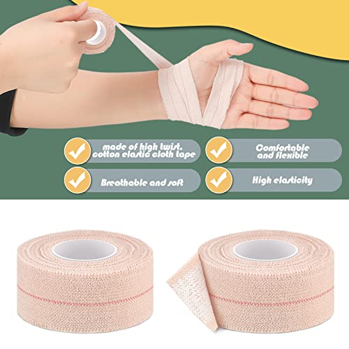 Nuanchu 2 Rolls Adhesive Elastic Tape Bandage Wrap Flexible Stretch Bandages for Sports Ankle, Knee and Wrist Pet Vet Horses Wrap(1 Inch Wide,Apricot) - Thumbnail 4