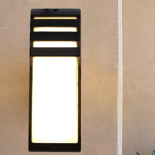 Lámpara de pared exterior impermeable IP65 negra LED moderna minimalista de 34cm 7