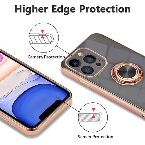 EYZUTAK Electroplated Magnetic Ring Holder Case for iPhone 15 Pro - Image 3