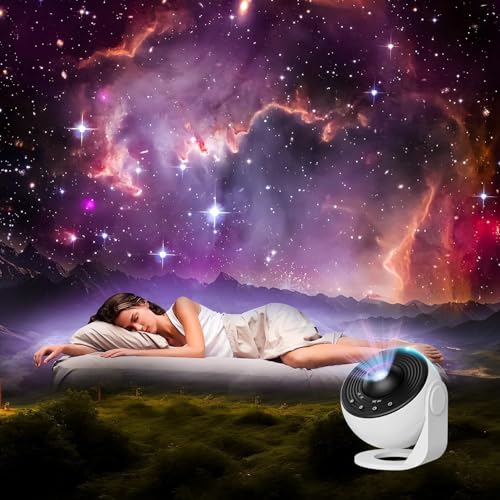 Image of Galaxy Projector Light with Tripod Stand, Earth and Moon Projection, USB Powered, Adjustable Angle, Space Theme Room Decor (Planetarium)